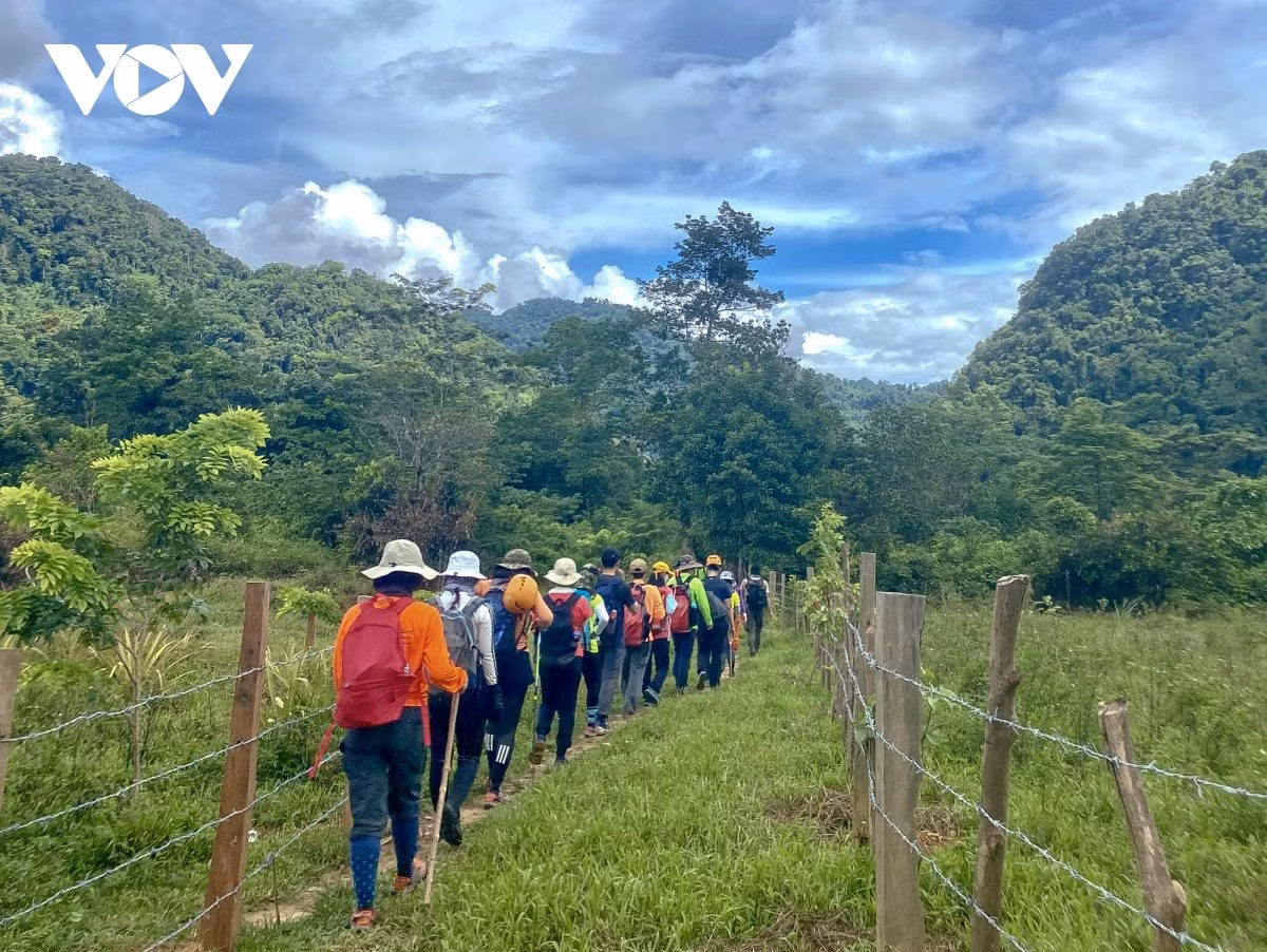Du khách tham gia tour đi bộ đường dài và khám phá hang động tại Vườn quốc gia Phong Nha - Kẻ Bàng