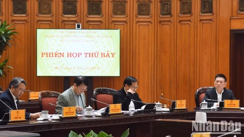 Các thành viên Ban Chỉ đạo tại Phiên họp. (Ảnh: TRẦN HẢI)