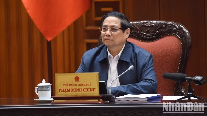 Thủ tướng Phạm Minh Chính phát biểu ý kiến kết luận Phiên họp. (Ảnh: TRẦN HẢI)