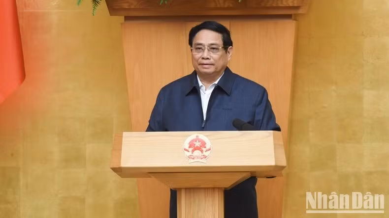 Thủ tướng Phạm Minh Chính phát biểu ý kiến tại phiên họp Chính phủ thường kỳ tháng 11 (Ảnh: Trần Hải).