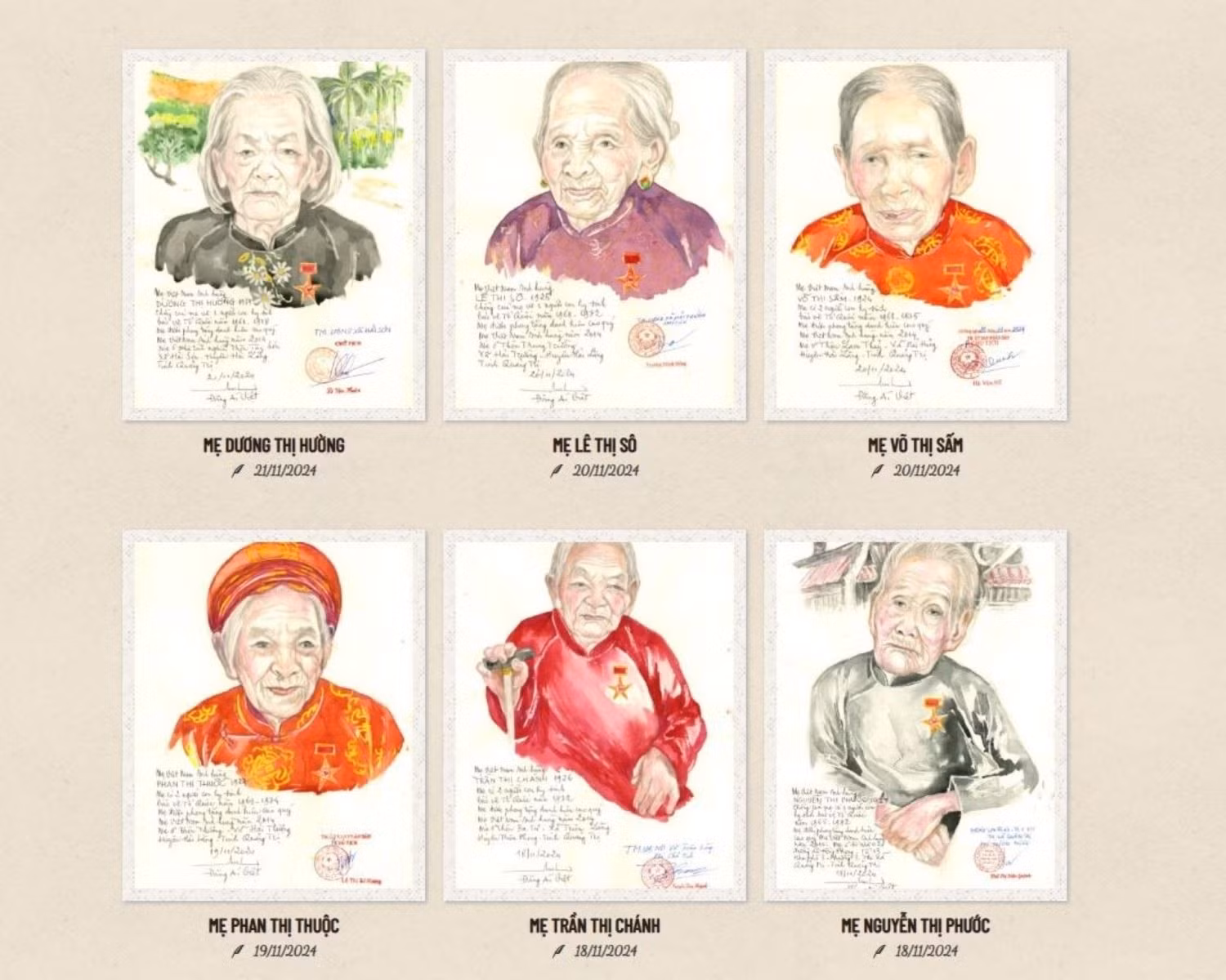 Hình ảnh khi được số hóa trên website “Chân dung Mẹ Việt Nam Anh hùng”.