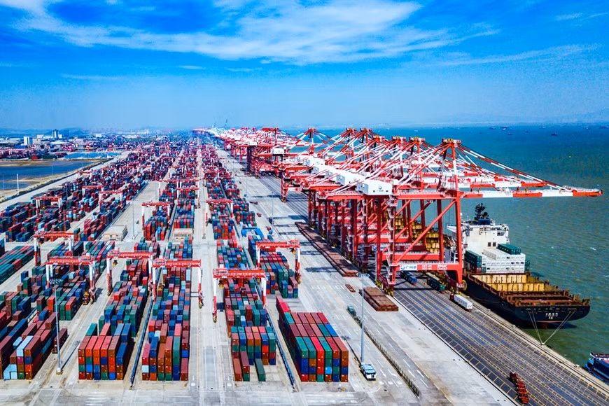 Quang cảnh cảng Nam Sa ở tỉnh Quảng Đông, Trung Quốc. Ảnh: China Daily