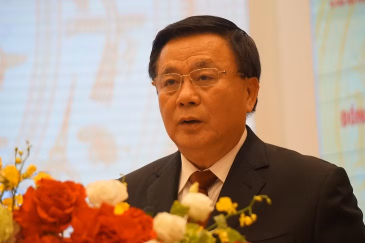 GS.TS Nguyễn Xuân Thắng - chủ tịch Hội đồng Lý luận Trung ương - phát biểu tại hội thảo - Ảnh: T.ĐIỂU