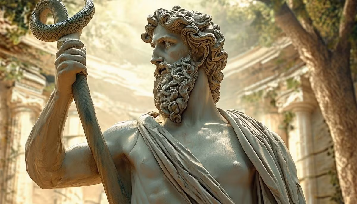 Vị thần chữa bệnh Asclepius. Ảnh: Paleothea