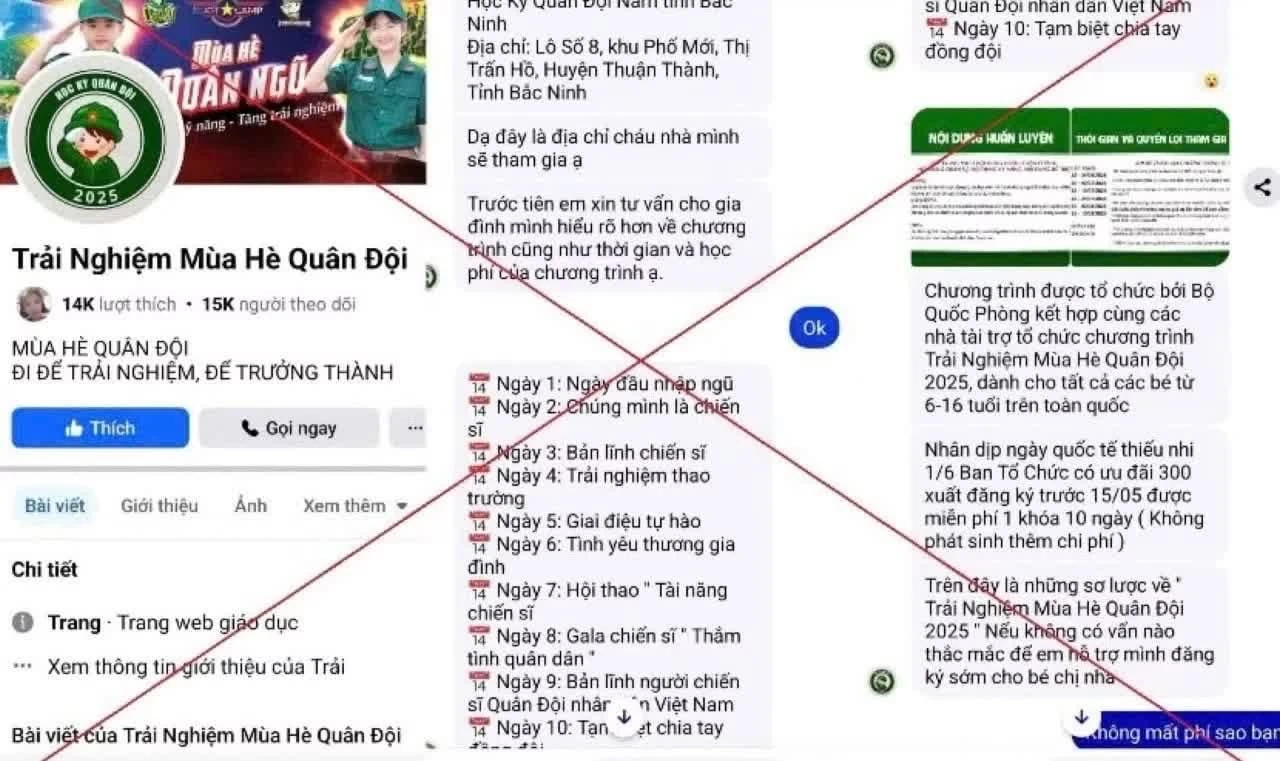 Một trong những trang fanpage giả mạo.