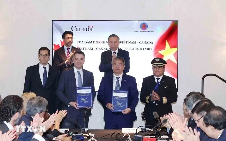 Các đại biểu tham dự Tọa đàm cấp cao doanh nghiệp Việt Nam – Canada - Ảnh: TTXVN