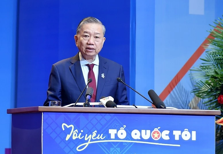 Tổng Bí thư Tô Lâm phát biểu tại phiên trọng thể Đại hội đại biểu toàn quốc Hội Liên hiệp Thanh niên Việt Nam khóa IX, nhiệm kỳ 2024-2029 vào tháng 12/2024 - Ảnh VGP