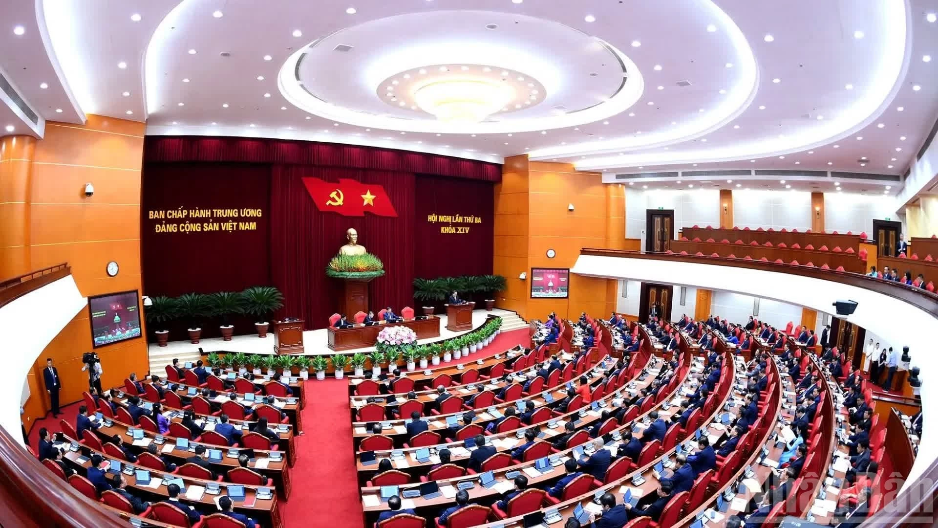 Quang cảnh Hội nghị Trung ương 3 khóa XIV. (Ảnh: ĐĂNG KHOA)