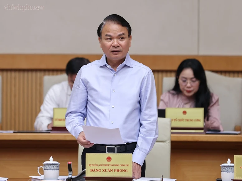 Bộ trưởng, Chủ nhiệm Văn phòng Chính phủ Đặng Xuân Phong phát biểu - Ảnh: chinhphu.vn/Nhật Bắc