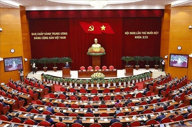 Toàn cảnh phiên bế mạc Hội nghị lần thứ 11 Ban Chấp hành Trung ương Đảng khóa XIII.