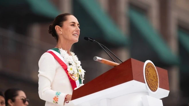 Nữ Tổng thống Mexico Claudia Sheinbaum phát biểu nhậm chức hôm 1/10/2024.