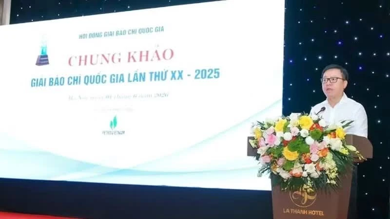 Chủ tịch Hội Nhà báo Việt Nam Lê Quốc Minh phát biểu bế mạc.