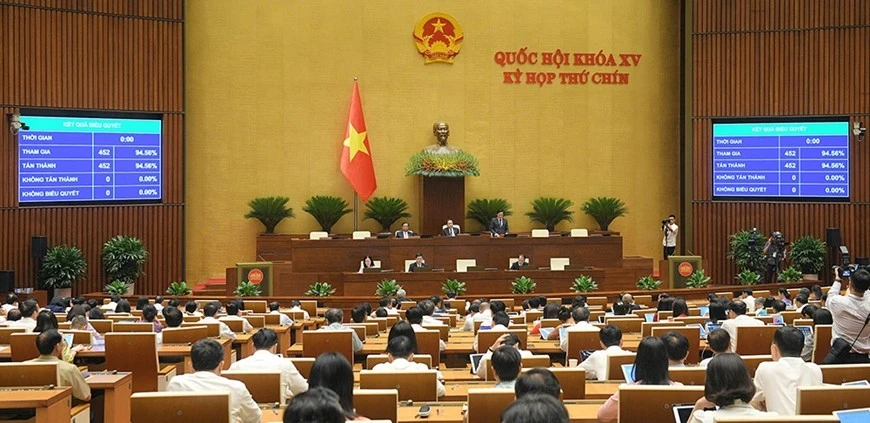 Quốc hội thông qua nghị quyết về việc sửa đổi, bổ sung một số điều của Hiến pháp năm 2013 trong phiên họp ngày 5/5.
