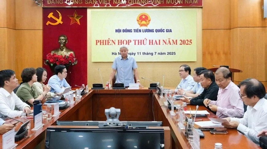Toàn cảnh phiên họp thứ 2 năm 2025 của Hội đồng Tiền lương quốc gia.