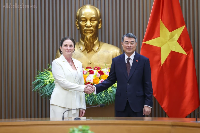 Thủ tướng Chính phủ Lê Minh Hưng tiếp Đại sứ New Zealand tại Việt Nam Caroline Beresford - Ảnh: VGP/Nhật Bắc