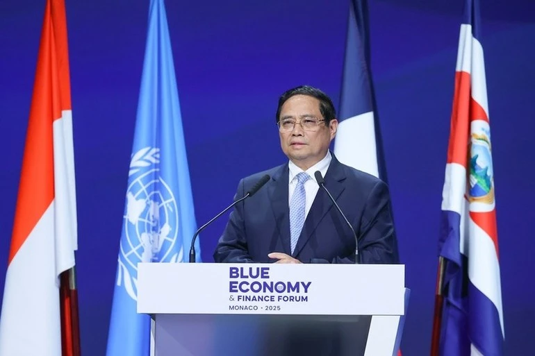 Thủ tướng Phạm Minh Chính phát biểu tại Diễn đàn Kinh tế xanh và Tài chính, trong khuôn khổ Hội nghị UNOC 3.