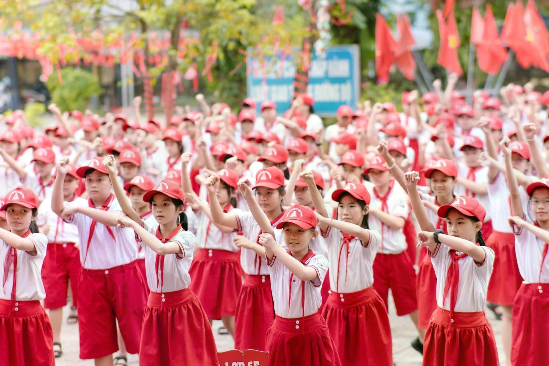 Thiếu nhi Quảng Trị tham gia đồng diễn trong ngày hội “Thiếu nhi vui khỏe-Tiến bước lên Đoàn”. Ảnh internet