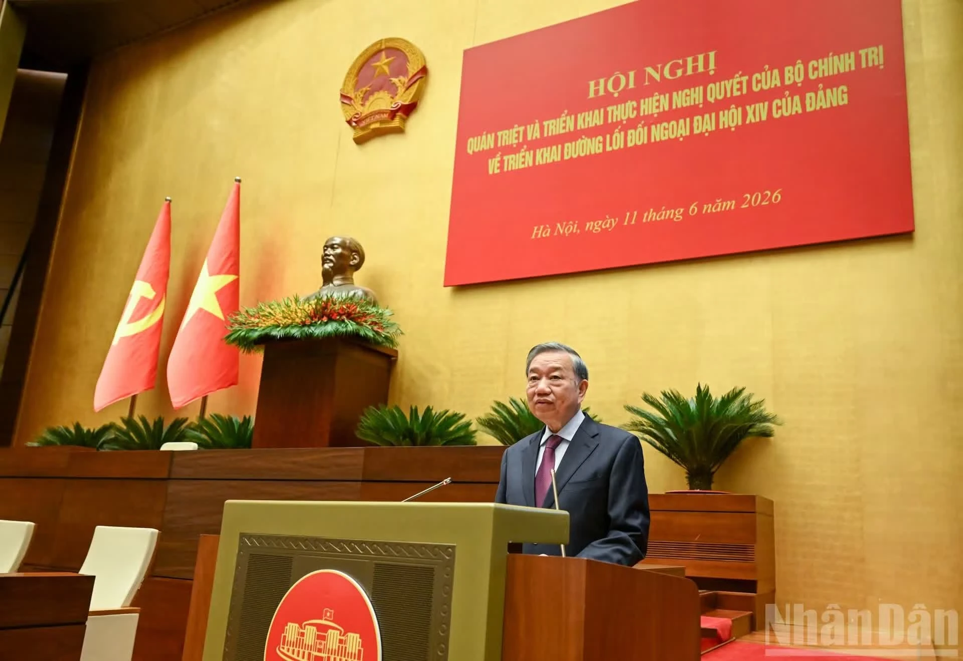 Tổng Bí thư, Chủ tịch nước Tô Lâm phát biểu chỉ đạo tại hội nghị. (Ảnh: DUY LINH)
