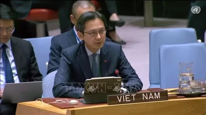 Đại sứ Đỗ Hùng Việt - Trưởng Phái đoàn Thường trực Việt Nam tại LHQ. Ảnh tư liệu: Thanh Tuấn/TTXVN