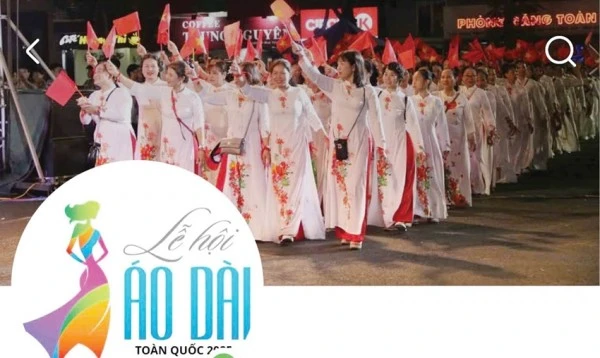 Giao diện một fanpage có bài viết thông tin sai sự thật về hoạt động diễu hành áo dài.