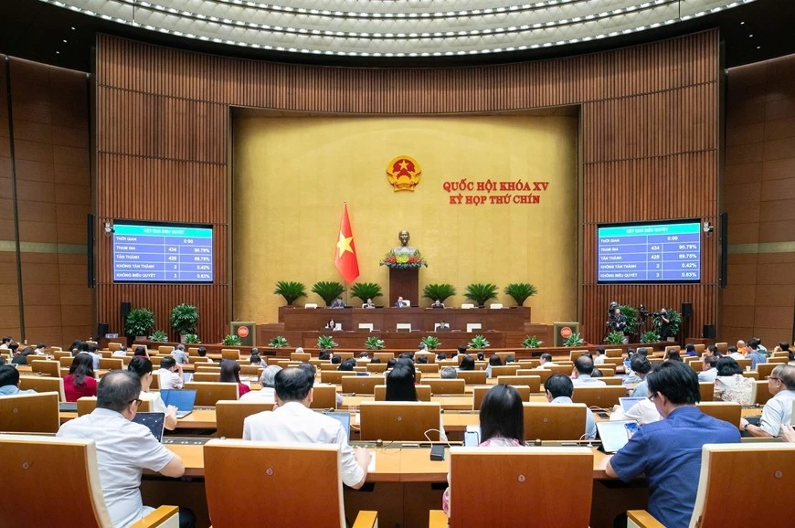 Quang cảnh phiên họp ngày 17-5 tại Kỳ họp thứ chín, Quốc hội khóa XV.