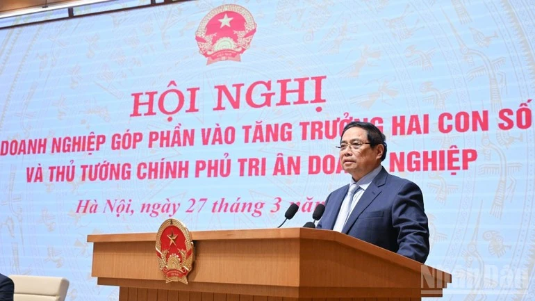 Thủ tướng Phạm Minh Chính phát biểu ý kiến tại hội nghị.