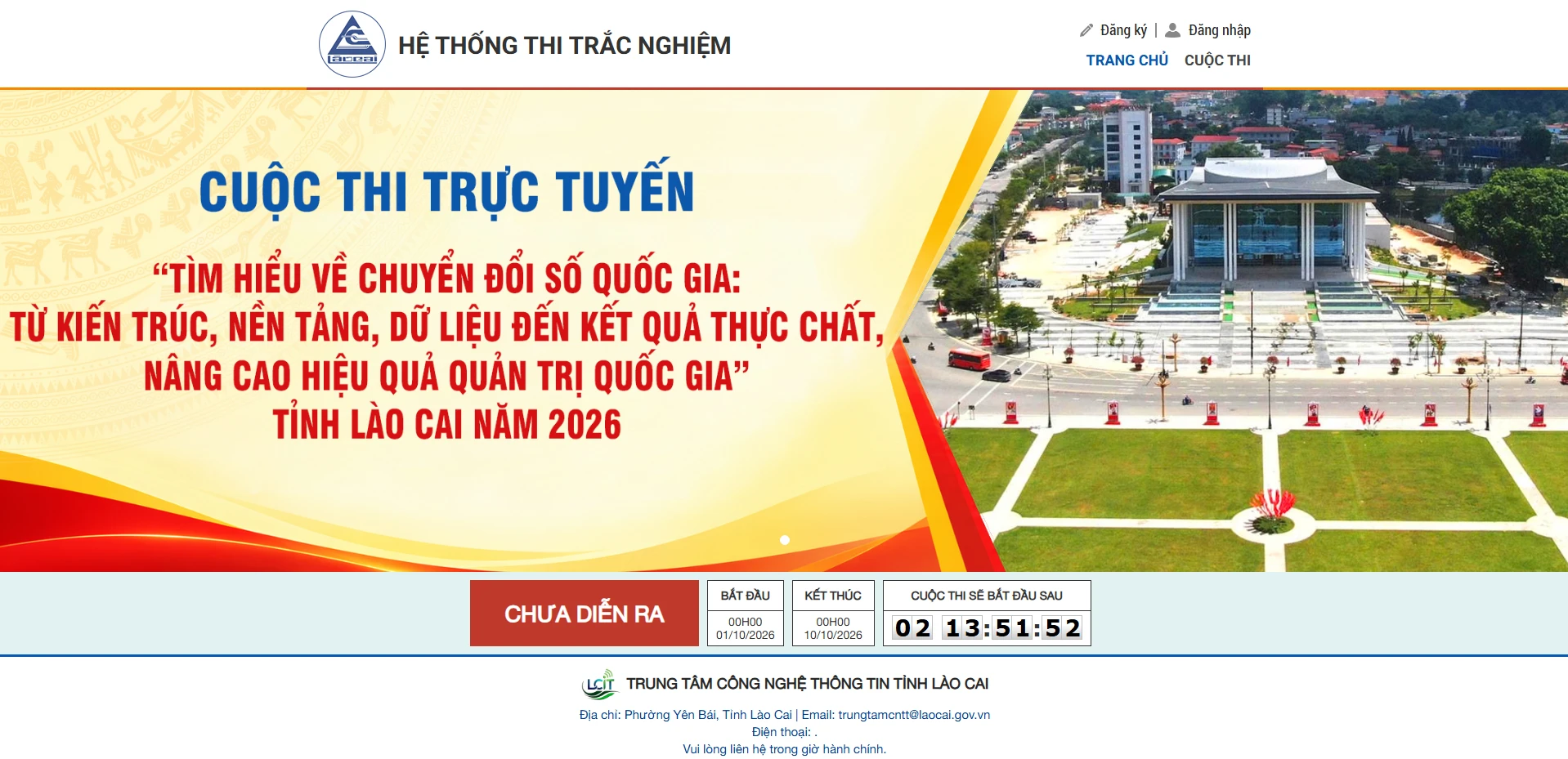Bước 1: Truy cập vào trang web: https://thitructuyencongdanso.laocai.gov.vn/