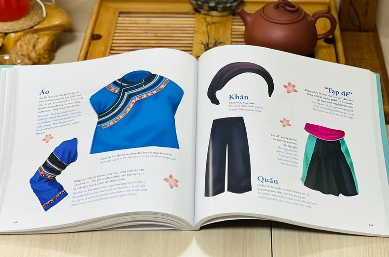 Cuốn sách tái hiện một cách sống động 55 bộ trang phục độc đáo với gần 1.000 chi tiết trên trang phục phụ nữ các dân tộc Việt Nam.