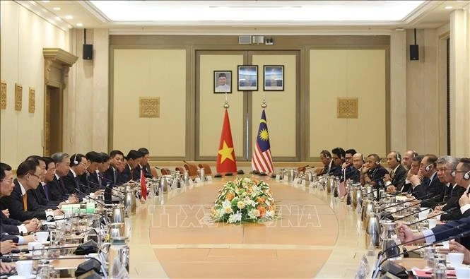 Tổng Bí thư Tô Lâm và Thủ tướng Malaysia Anwar Ibrahim hội đàm chính thức.
