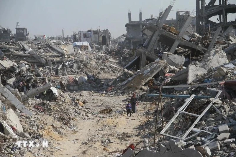 Cảnh tàn phá do xung đột tại trại tị nạn Jabalia, Dải Gaza, ngày 29/1/2025.