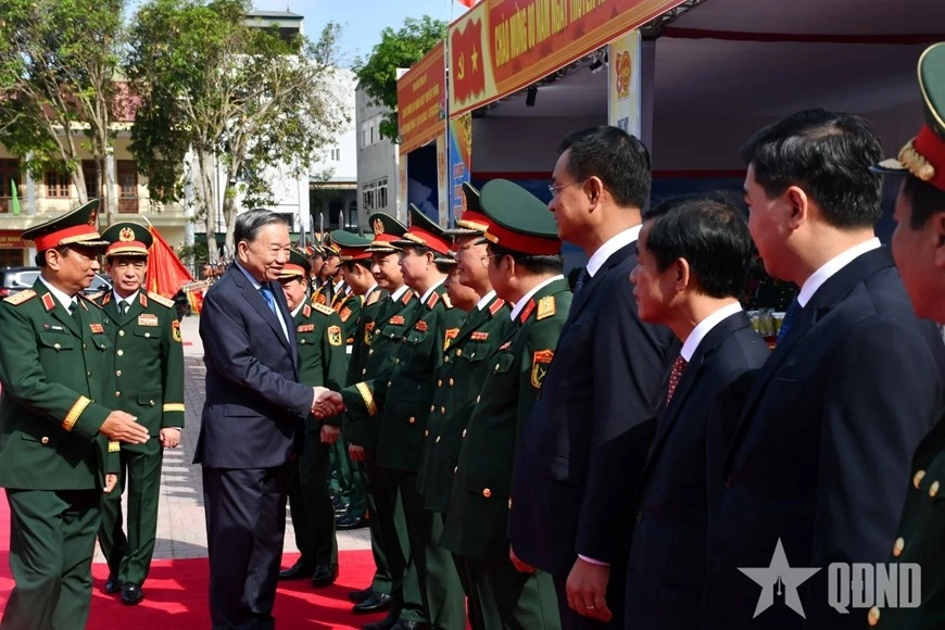 Lễ đón Tổng Bí thư Tô Lâm dự lễ kỷ niệm.