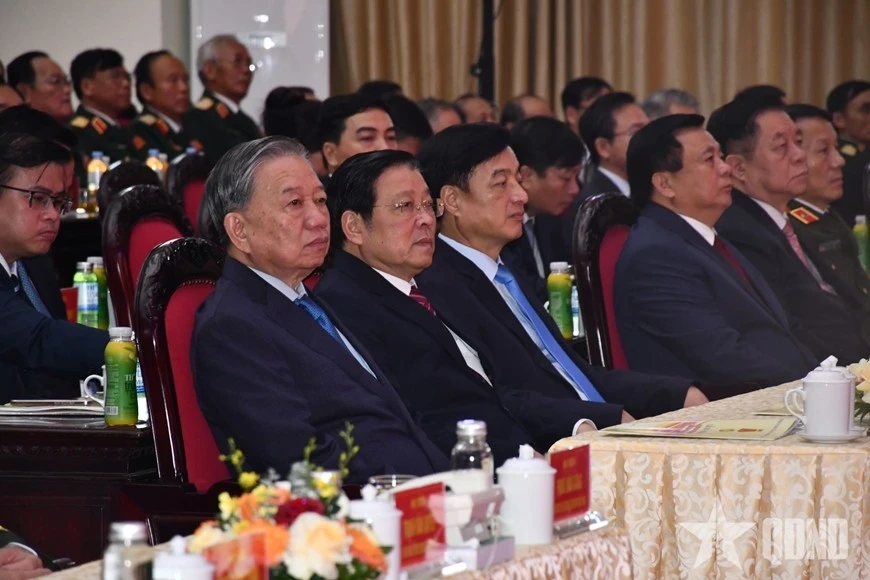 Tổng Bí thư Tô Lâm và các đại biểu dự lễ kỷ niệm.