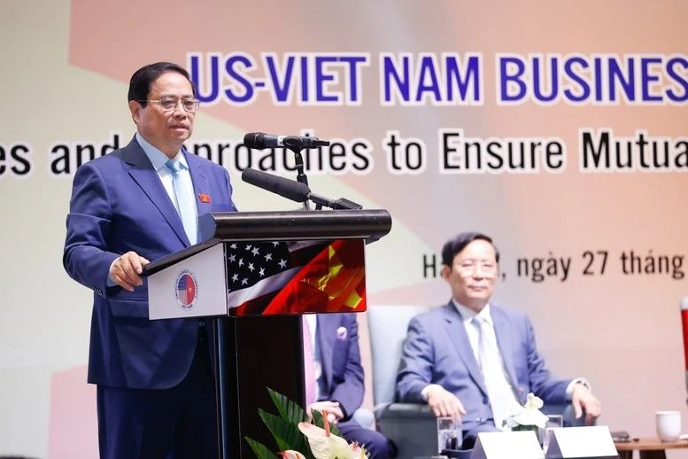 Thủ tướng Phạm Minh Chính kêu gọi doanh nghiệp Hoa Kỳ đẩy mạnh hợp tác thương mại, đầu tư với Việt Nam trong kỷ nguyên mới.