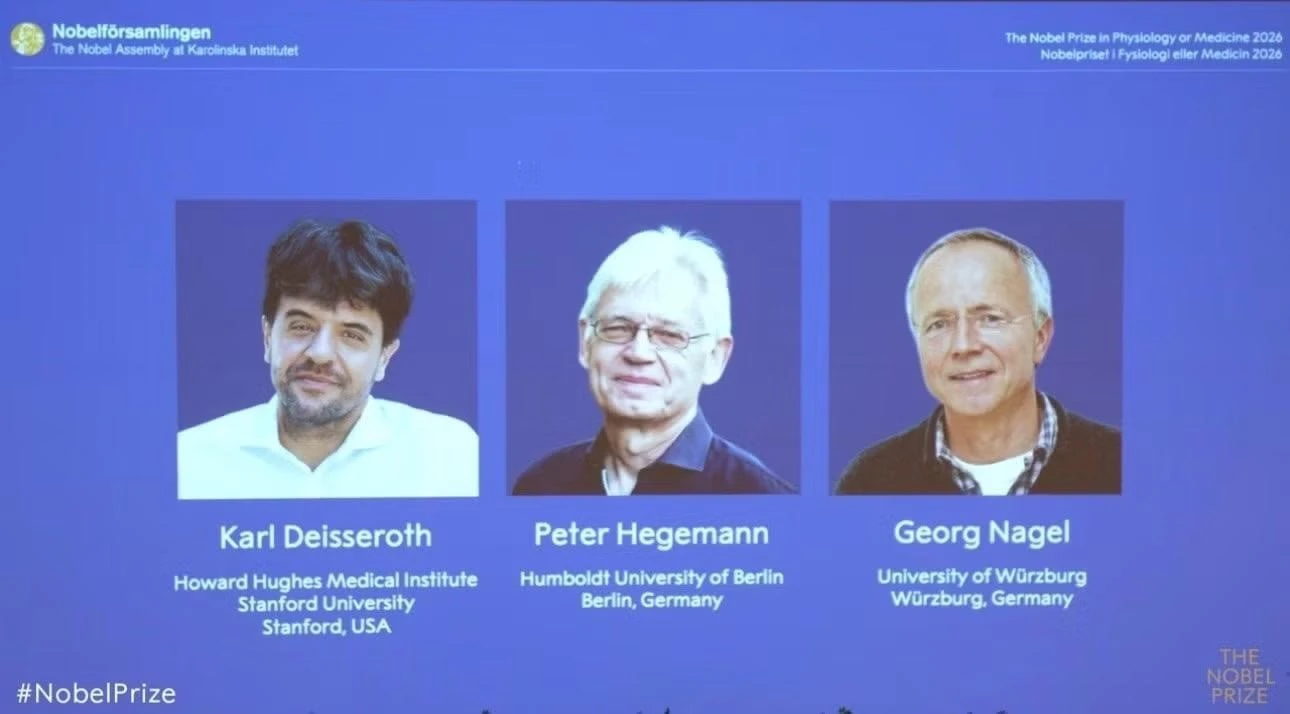 Ba nhà khoa học được trao giải Nobel y học năm 2026. Ảnh: Nobel Prize