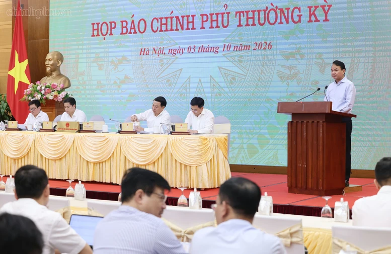 Bộ trưởng, Chủ nhiệm Văn phòng Chính phủ Đặng Xuân Phong, Người phát ngôn của Chính phủ, chủ trì buổi họp báo Chính phủ thường kỳ tháng 9/2026 - Ảnh: chinhphu.vn/Nhật Bắc
