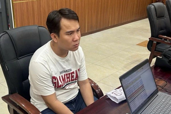 Đối tượng Huỳnh Văn An tại cơ quan Công an.