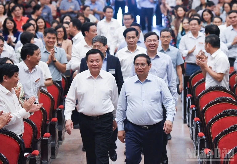 Thủ tướng Phạm Minh Chính tới dự và phát biểu bế mạc hội nghị.