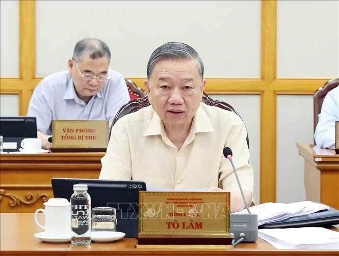 Tổng Bí thư Tô Lâm phát biểu chỉ đạo hội nghị.