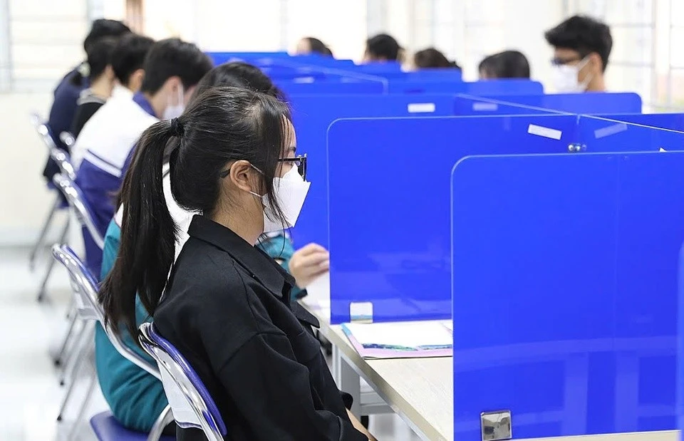 Thí sinh tham dự kỳ thi đánh giá năng lực Đại học Quốc gia Hà Nội.
