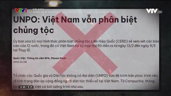 Những thông tin sai lệch, bịa đặt, vu cáo rằng Đảng, Nhà nước Việt Nam vi phạm quyền của đồng bào dân tộc thiểu số.