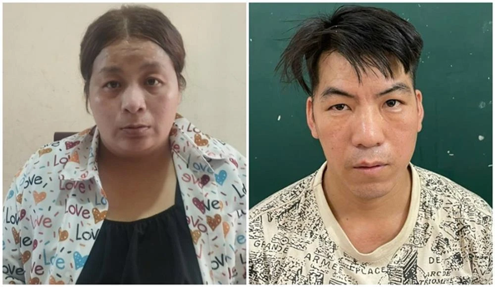 2 đối tượng Phạm Thị Tuyết Chinh và Vi Văn Nhập tại cơ quan Công an.