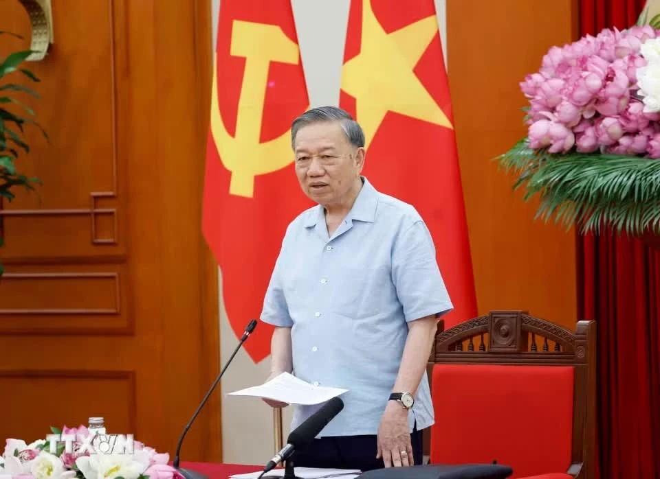 Tổng Bí thư, Chủ tịch nước Tô Lâm phát biểu tại cuộc họp.