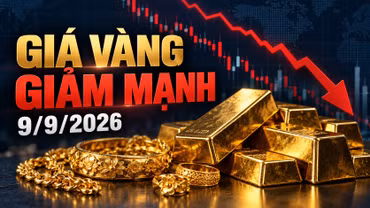 Giá vàng sáng 9/9 lao dốc, giá bán SJC còn 145,4 triệu đồng/lượng