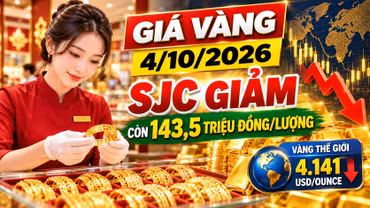 Giá vàng hôm nay 4/10/2026: SJC giảm tiếp, vàng nhẫn đồng loạt điều chỉnh