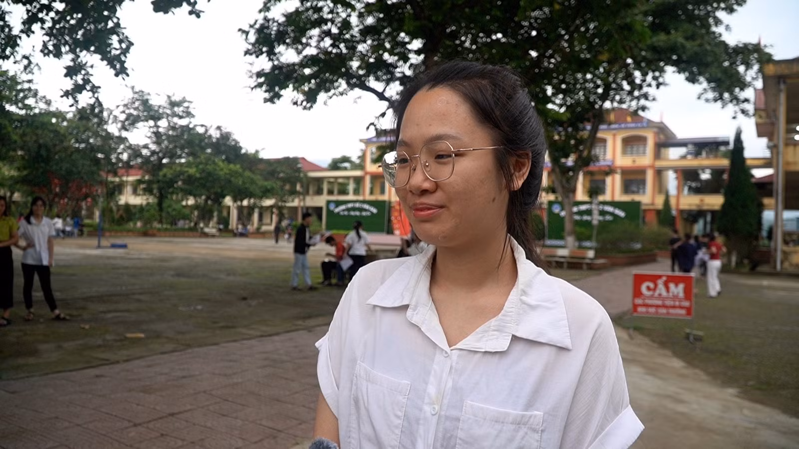 Thí sinh Chu Ngọc Huế hài lòng với bài thi hôm nay.