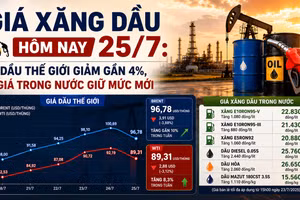 Giá xăng dầu hôm nay 25/7: Dầu thế giới giảm gần 4%, giá trong nước giữ mức mới