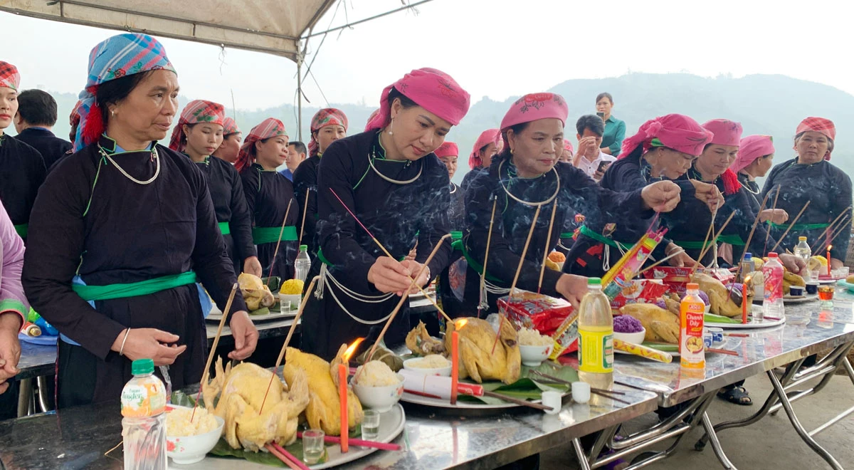 Người Tày ở Hợp Thành khôi phục nghi lễ thiêng dưới gốc đa làng ảnh 6