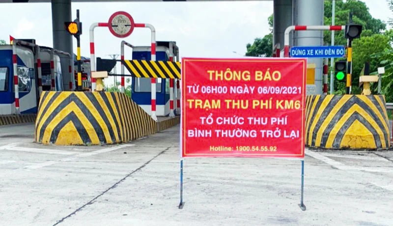 Trạm Km6 là trạm thu phí đầu tuyến cao tốc Nội Bài - Lào Cai đã triển khai thu phí từ sáng 6/9.