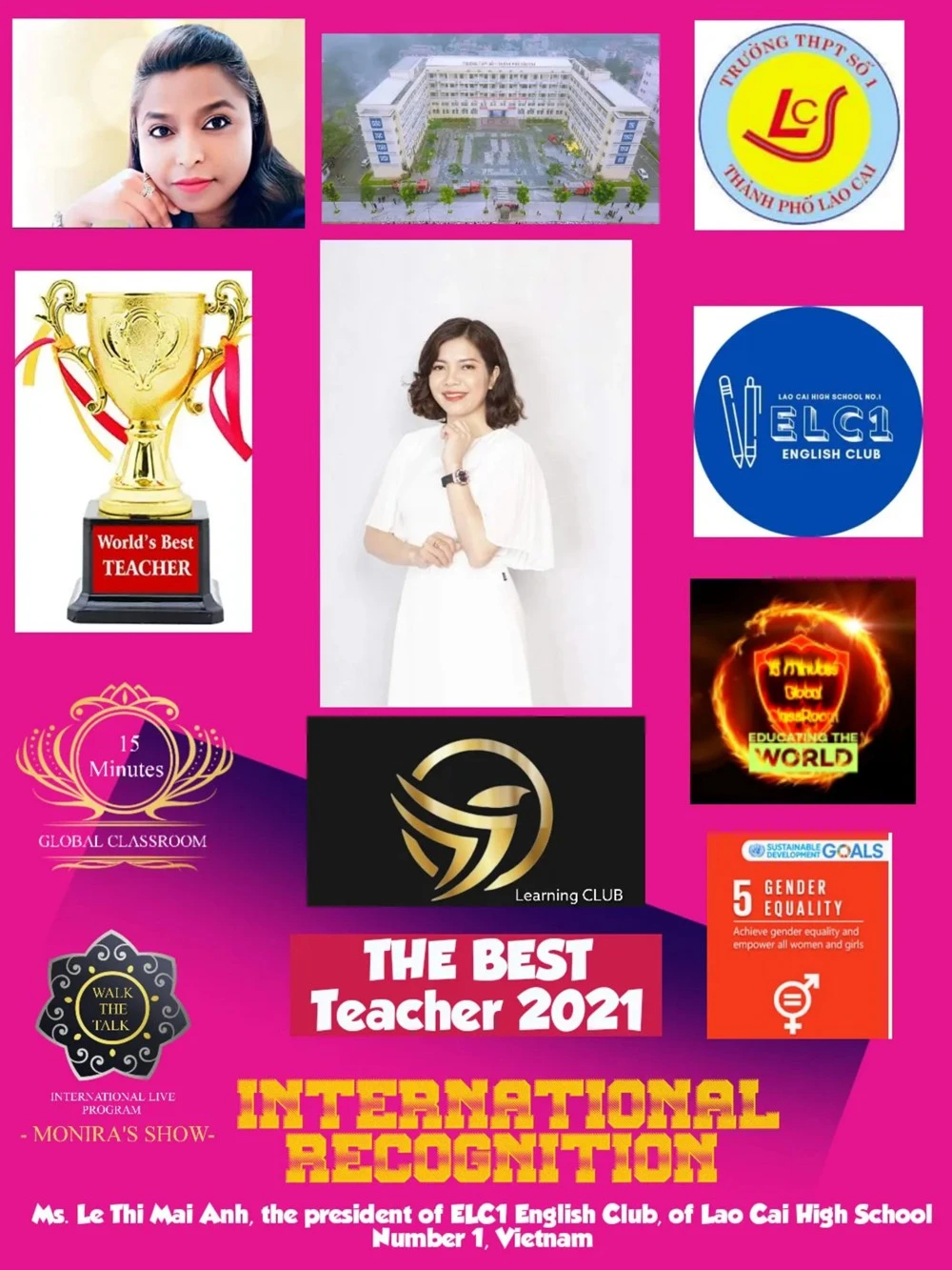 Cô giáo Lê Thị Mai Anh, Trường THPT số 1 thành phố Lào Cai là 1 trong 6 giáo viên được chứng nhận xuất sắc A+.