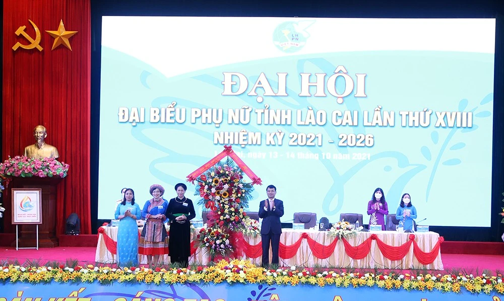 Khai mạc Đại hội Đại biểu Phụ nữ tỉnh Lào Cai lần thứ XVIII, nhiệm kỳ 2021-2026 ảnh 7